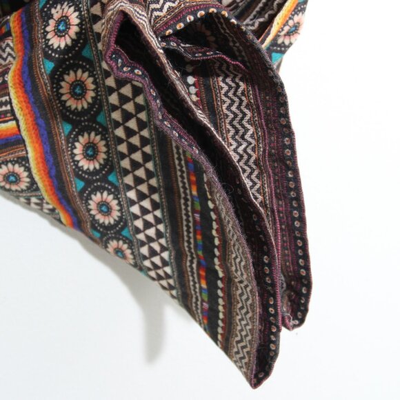 Farm Rio for Anthropologie Satin Wide-Leg Pants Black Stripe Geo Print Size XS - Picture 5 of 14